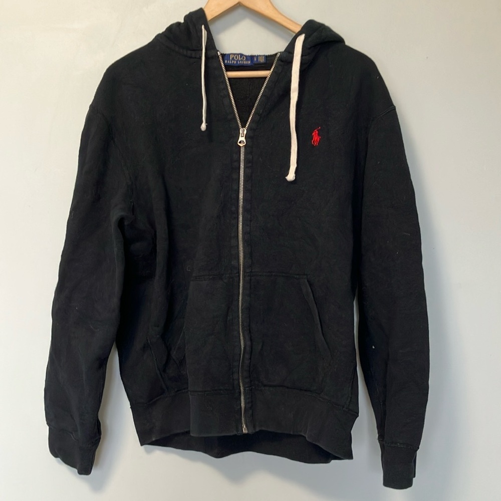 Polo Ralph Lauren Black Zip-Up Hoodie - Picture 1 of 4